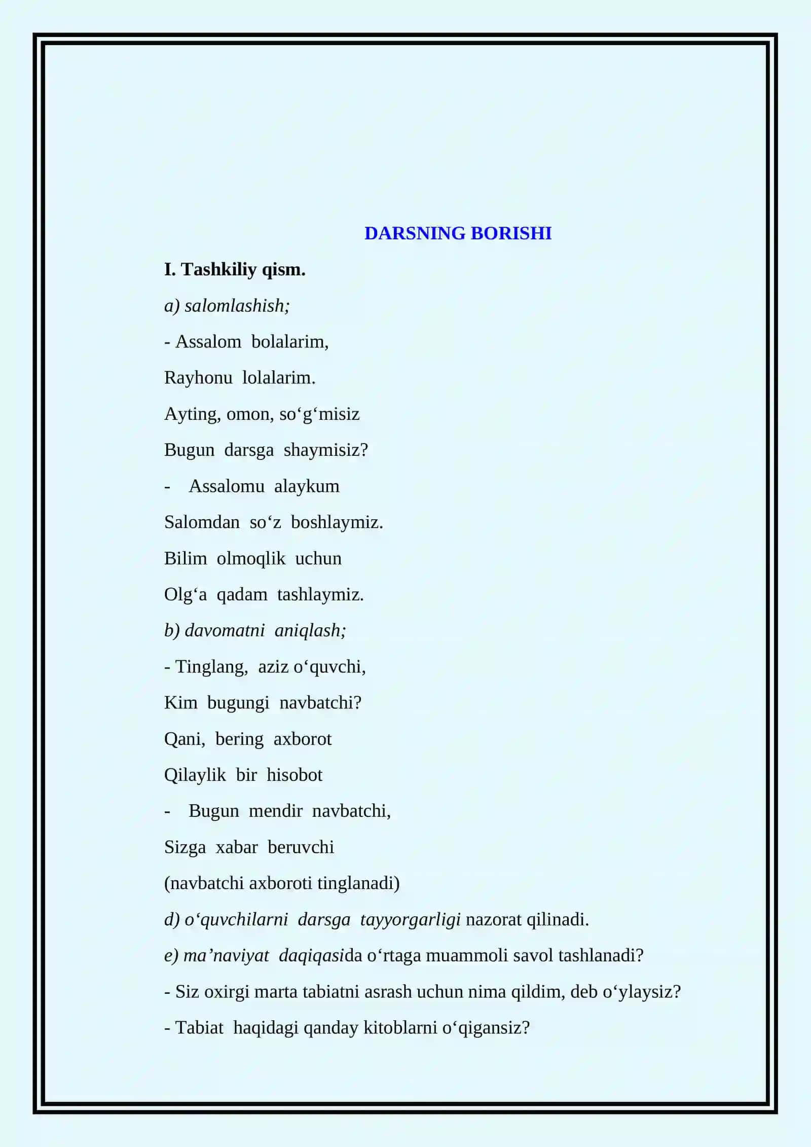 3-SINFLAR UCHUN MATEMATIKA FANIDAN OCHIQ DARS ISHLANMASI 3