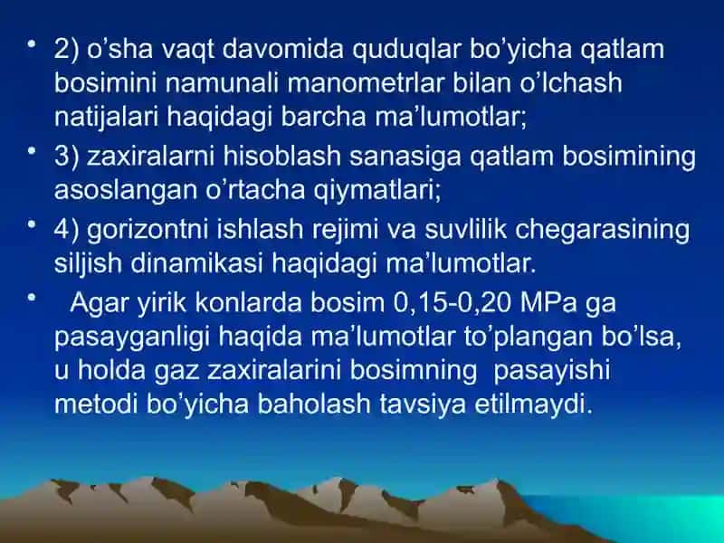 GAZ ZAXIRALARINI HISOBLASH METODINI TANLASH 3
