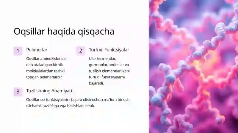 Oqsillarning Tuzilish Darajalari 3