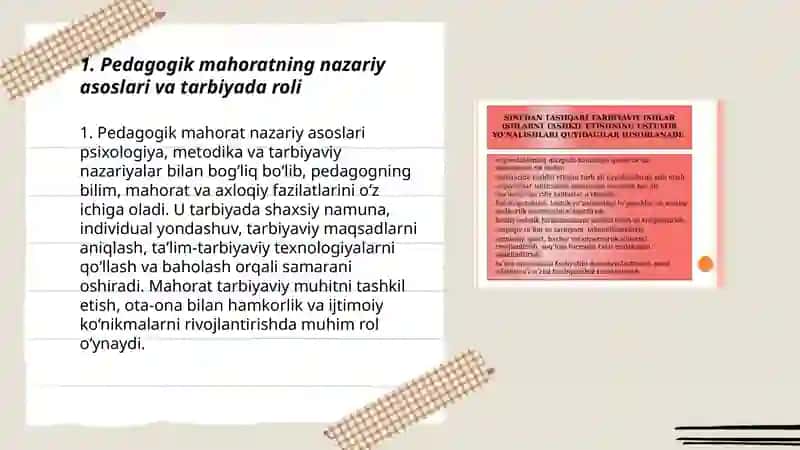 Tarbiyaviy ishlarni amalga oshirishda pedagogik mahoratning o'rni 3