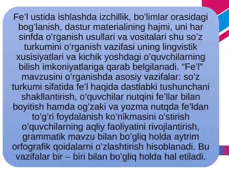 Fe'lsoz turkumini o'rganish 3