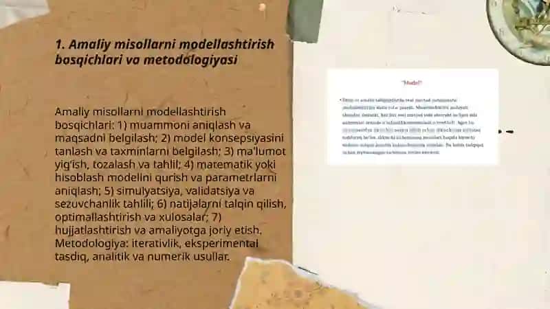 Amaliy misollarni modellashtirish 3