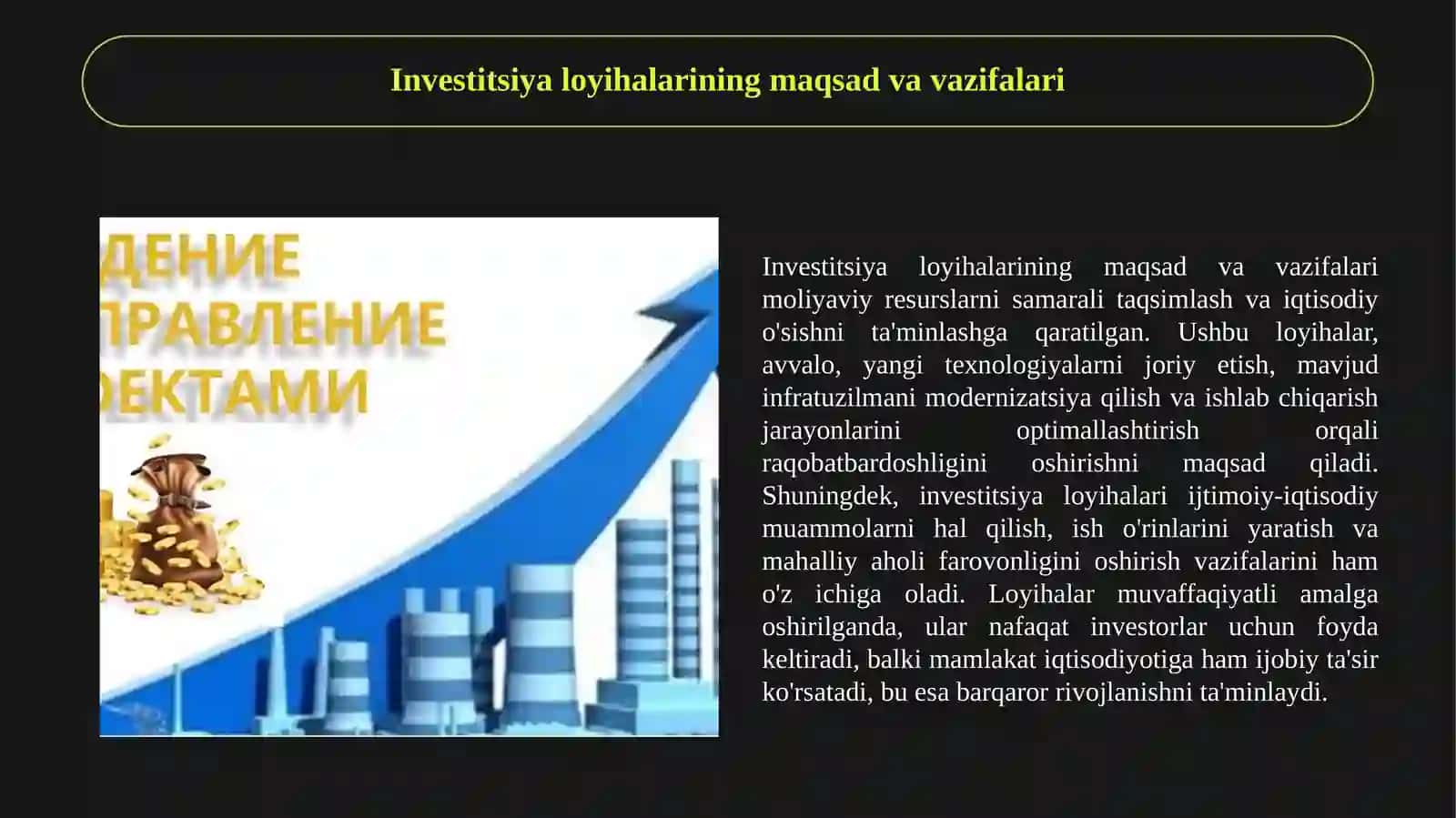 Investitision loyiha tahlilining mohiyati haqida 3