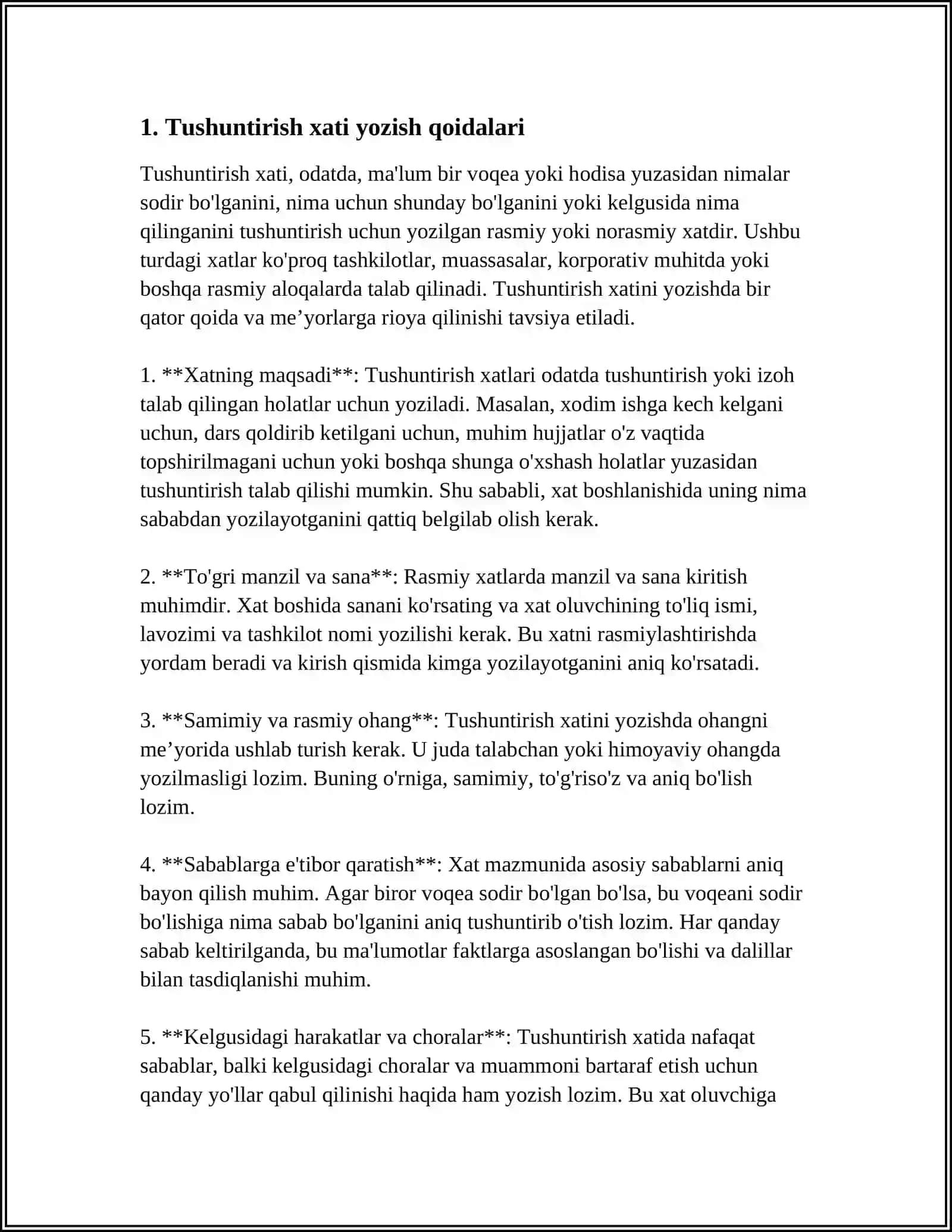 MUSTAQIL ISH Mavzu: TUSHUNTIRISH XATI, TIL XAT, E'LON 3