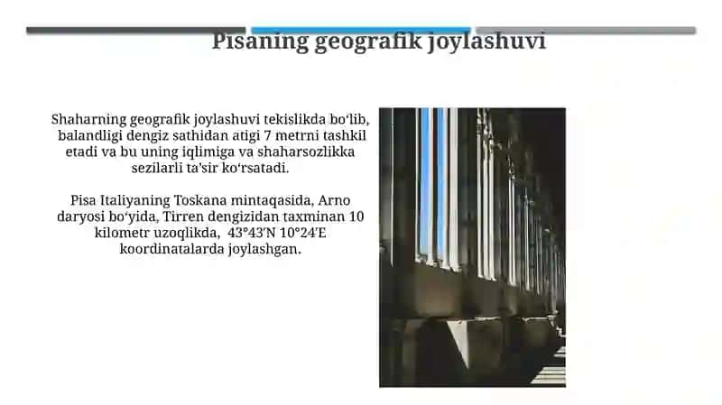 Pisaning geografik joylashuvi 3