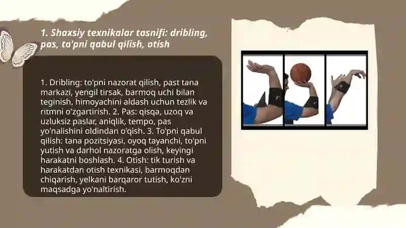 Basketbol o'yin texnika va taktikasini tasnifi 3