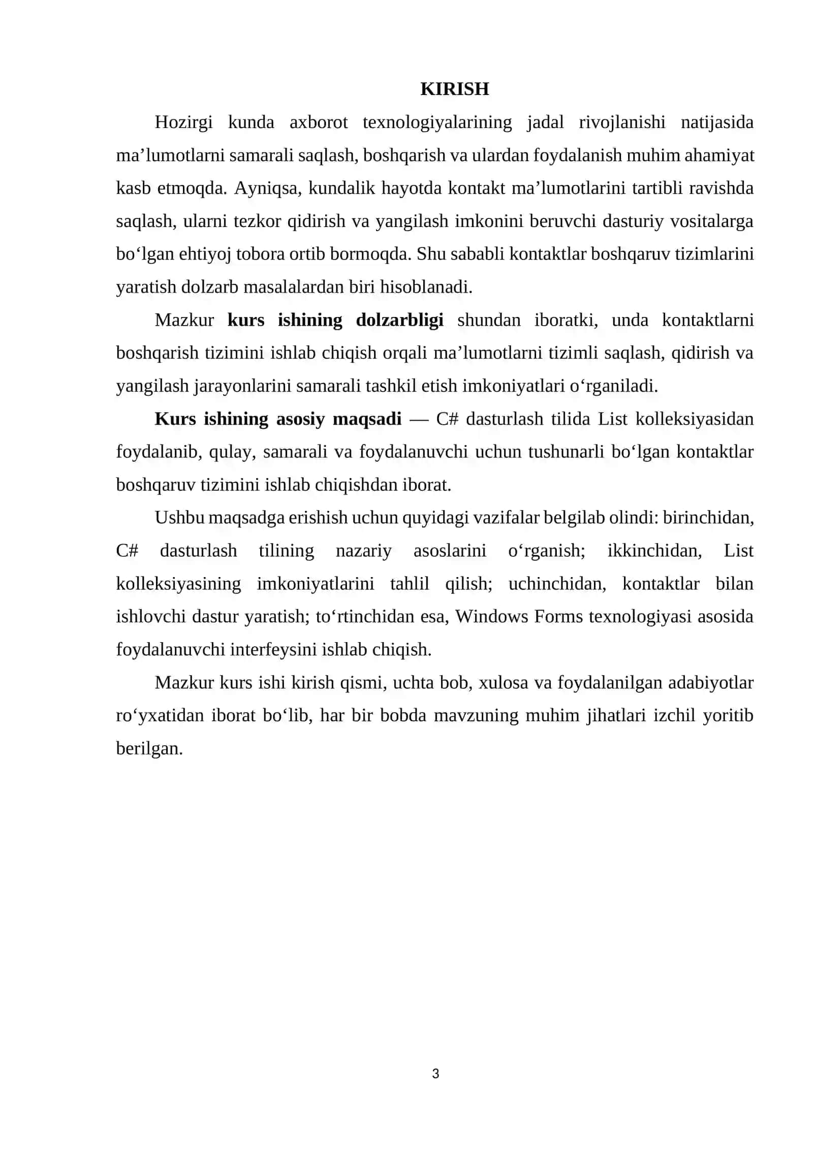 C# da List kolleksiyasi yordamida kontaktlar boshqaruv tizimi ishlab chiqish 3