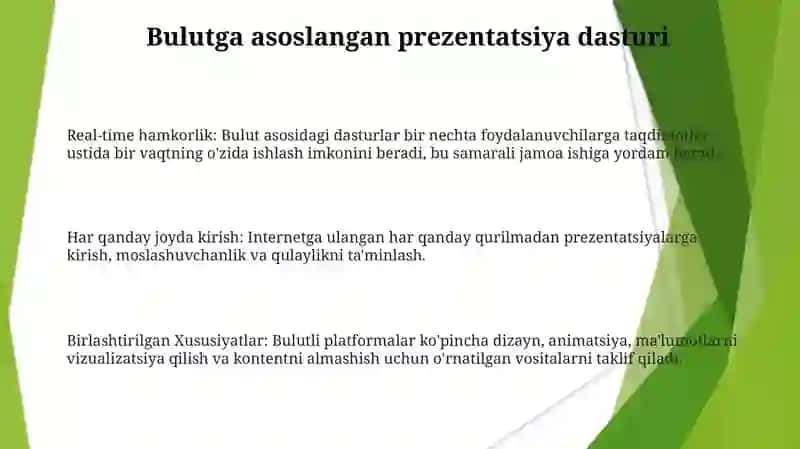 Taqdimotlarni ishlab chiqishning zamonaviy vositalari 3