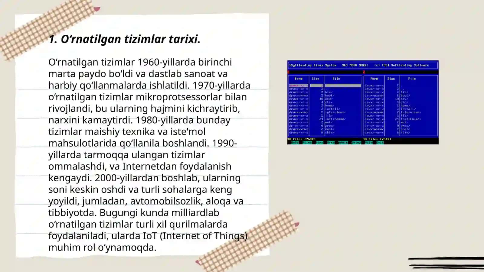 O‘rnatilgan operatsion tizimlar (Embedded Linux) 3