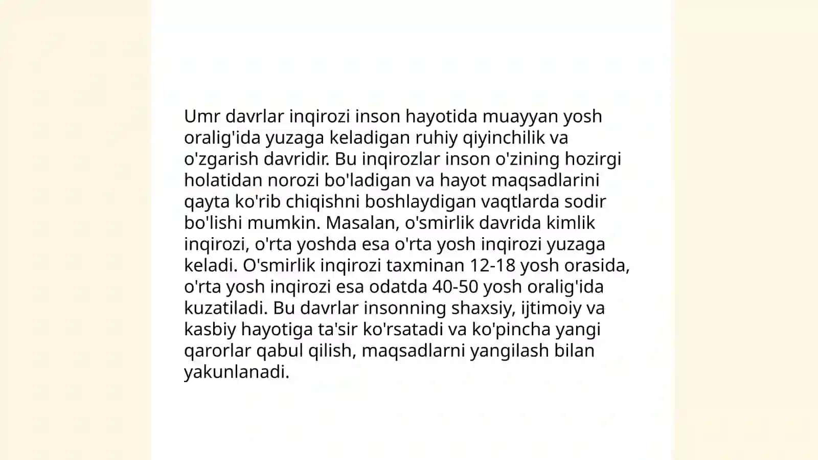 Umr davrlar inqirozi 3