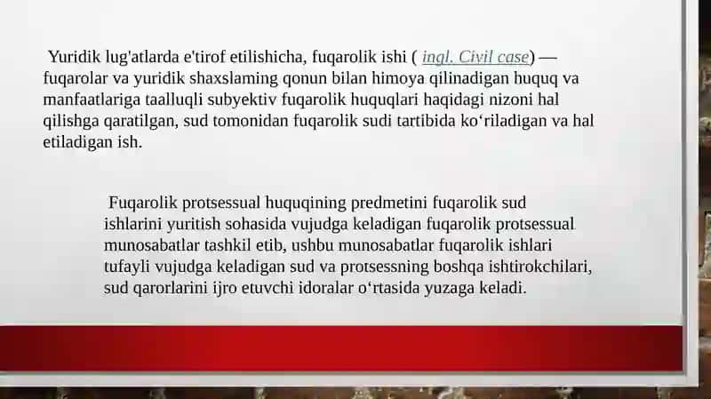 Fuqarolik Protsessual Huquqining Tizimi va Manbaalari 3