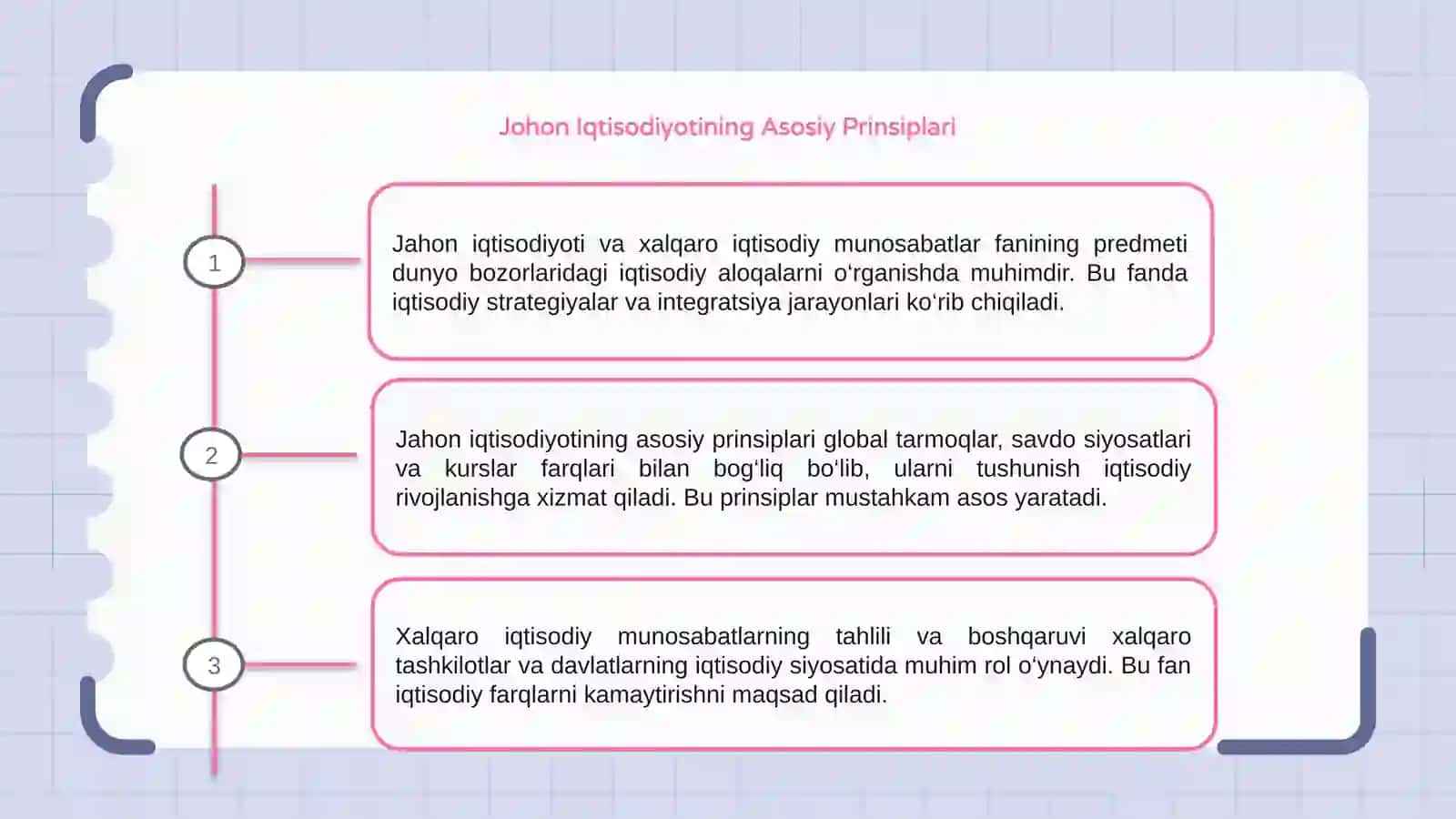 Johon Iqtisodiyoti va Xalqaro Iqtisodiy Munosabtlar Fanining Predmet 3