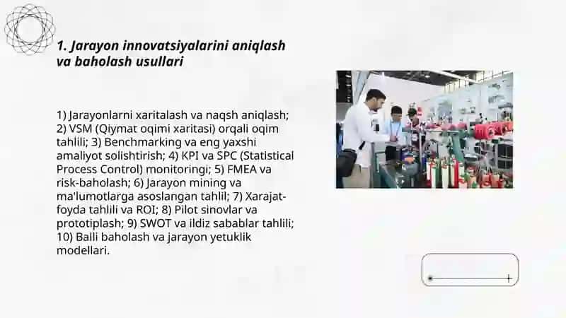Jarayon innovatsiyalarini shakllantirish va rivojlantirish usullari 3