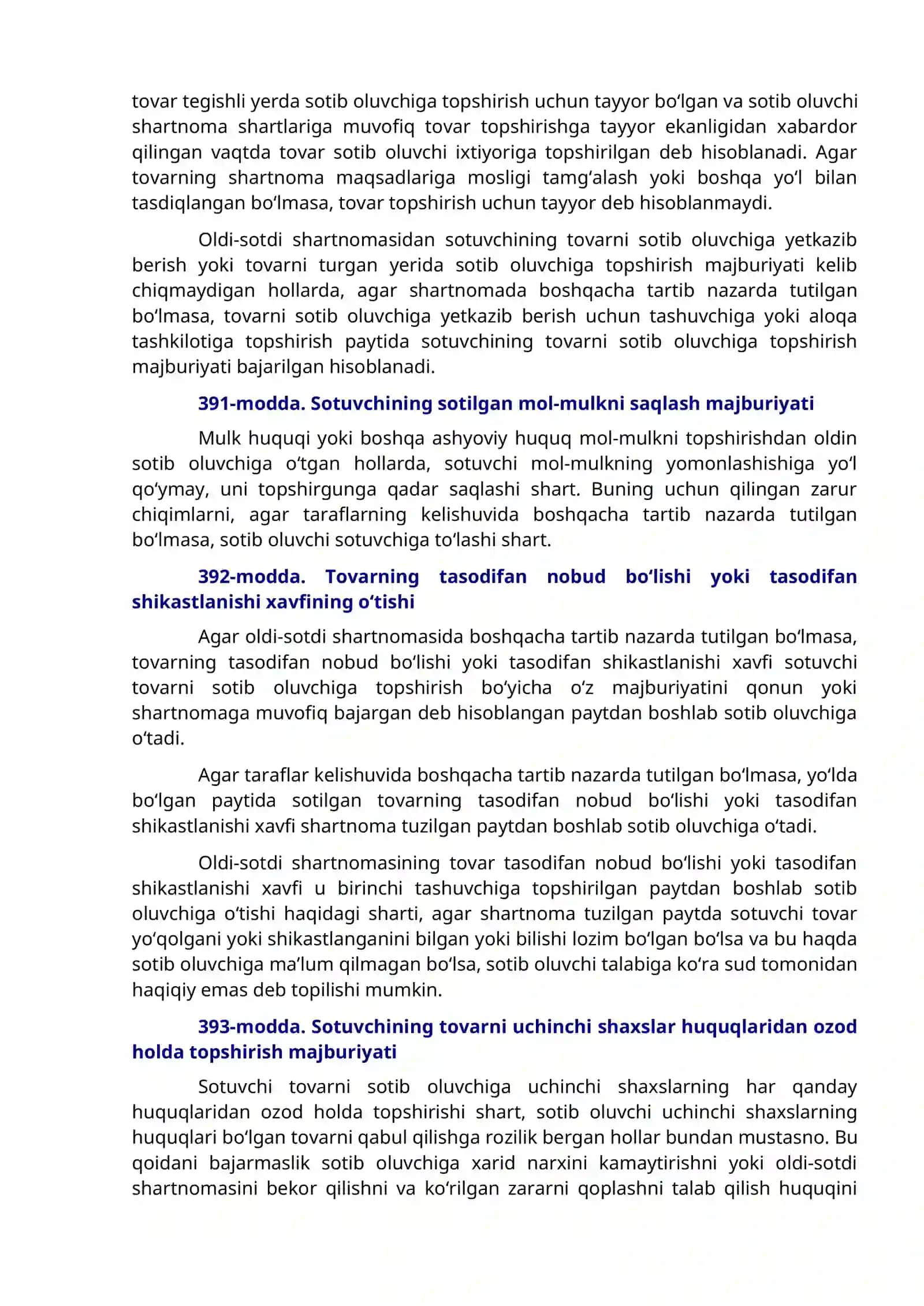 OʻZBEKISTON RESPUBLIKASINING FUQAROLIK KODEKSI 3