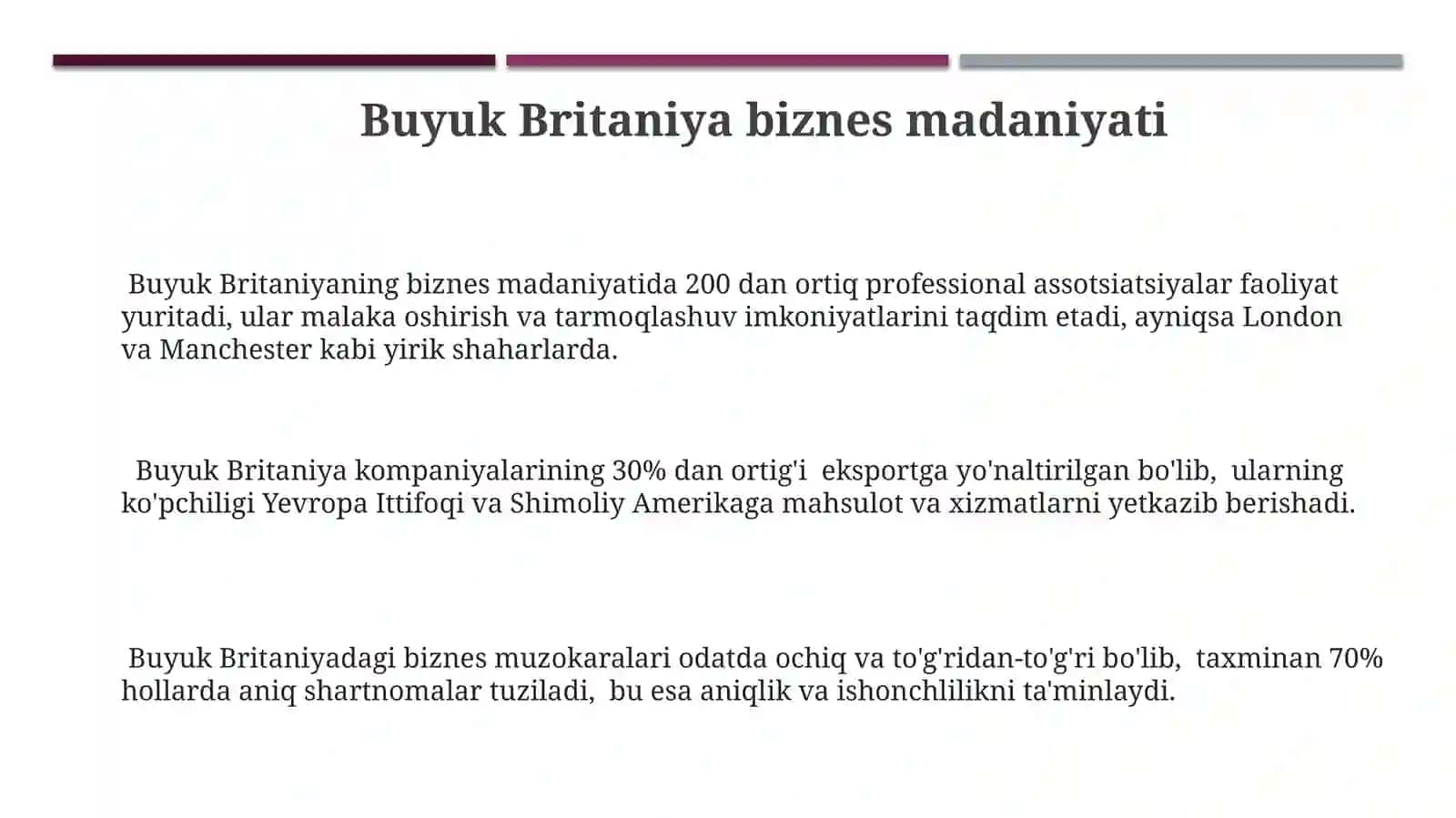 Buyuk Britaniyaning biznes yuritish madaniyati, transmilliy kompaniyalar, boshqaruv faoliyati 3