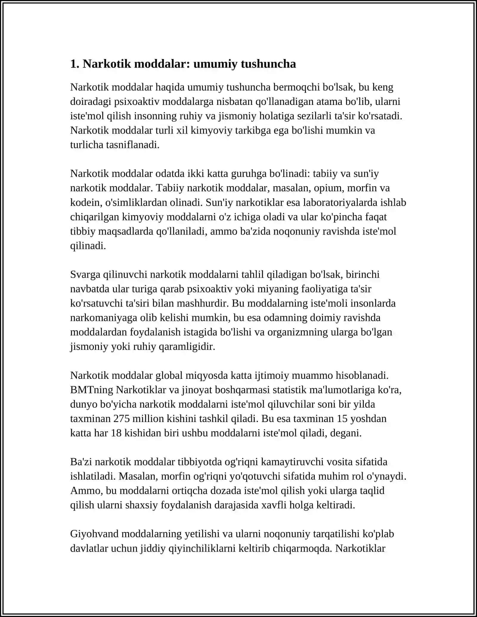Narkotik moddalar: umumiy tushuncha 3
