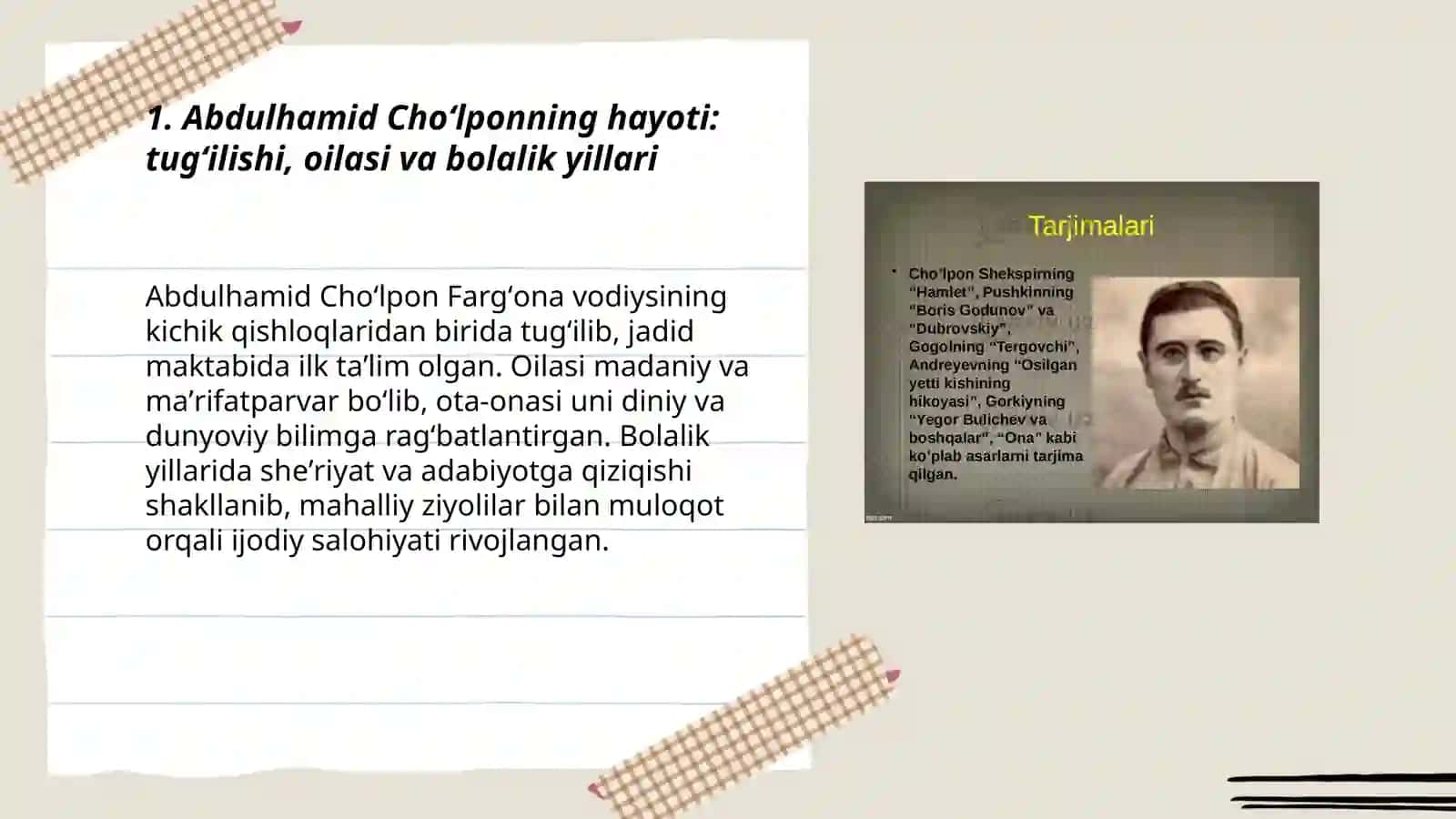 Abdulhamid Choʻlpon hayoti va ijodi 3