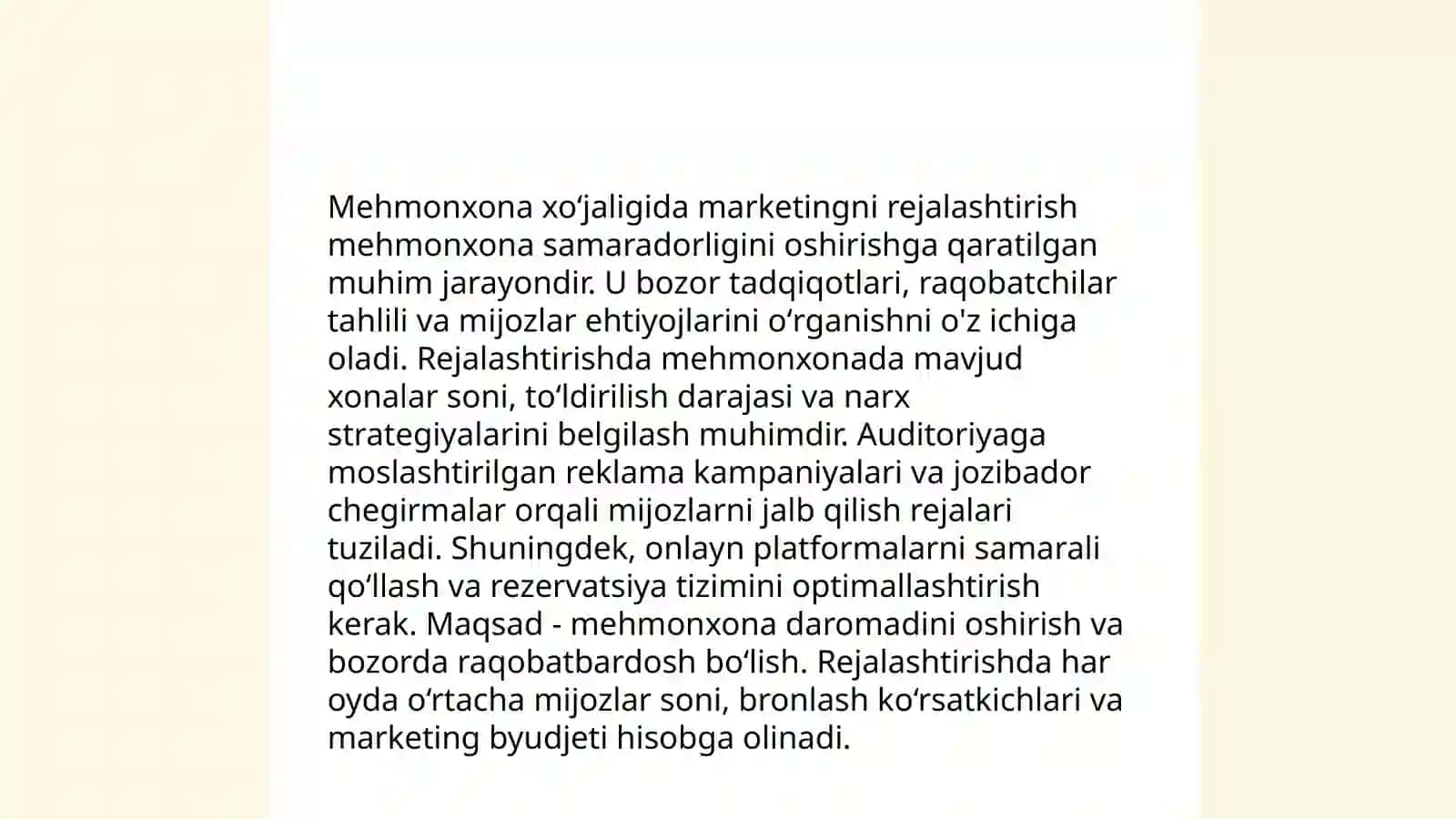 Mehmonxona xoʻjaligida marketing konsepsiyasi 3