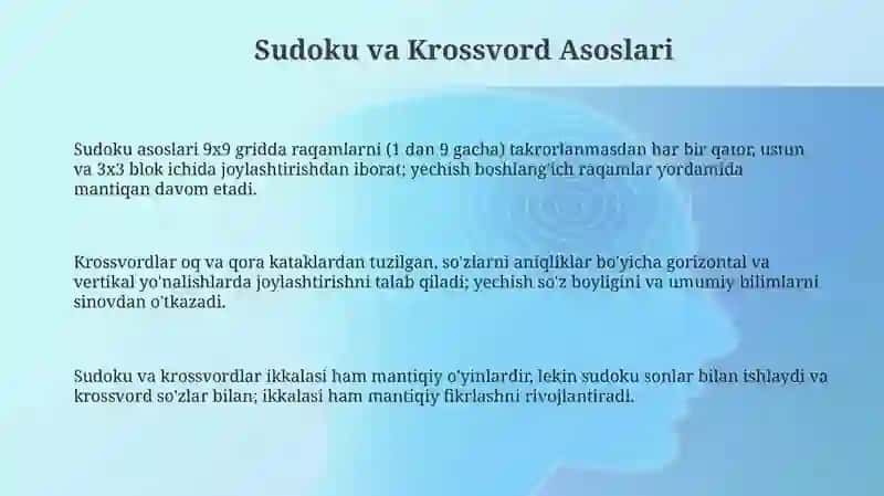Sudoku va Krossvord Asoslari 3