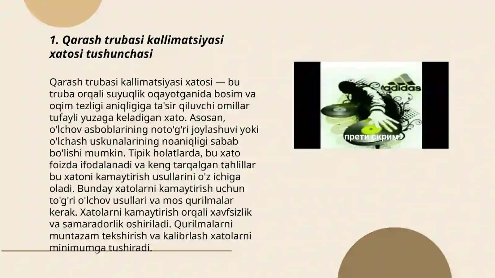 Qarash trubasi kallimatsiyasi xatosi tushunchasi 3