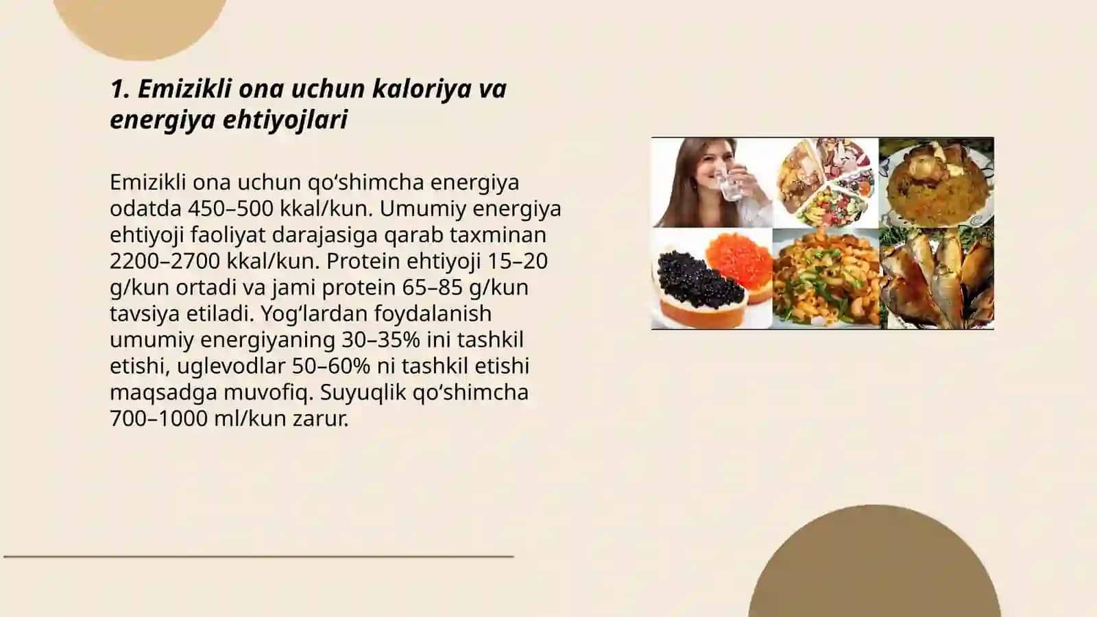 Emizikli ona uchun toʻyimli ovqatlanish ahamyati 3