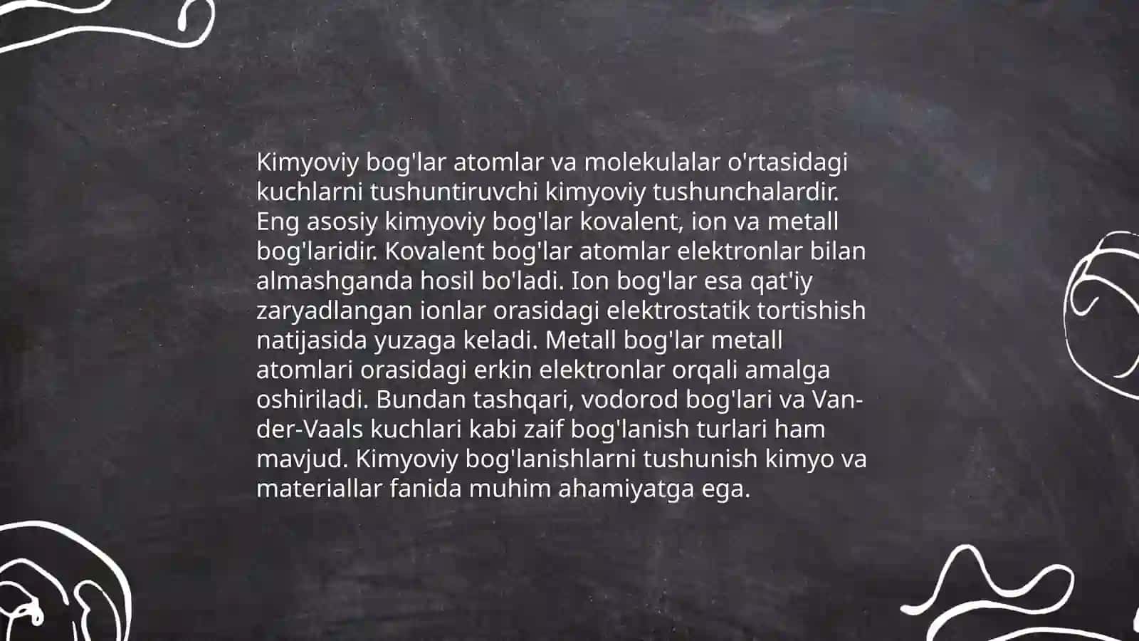 Kimyoviy bog'ning xossalari 3
