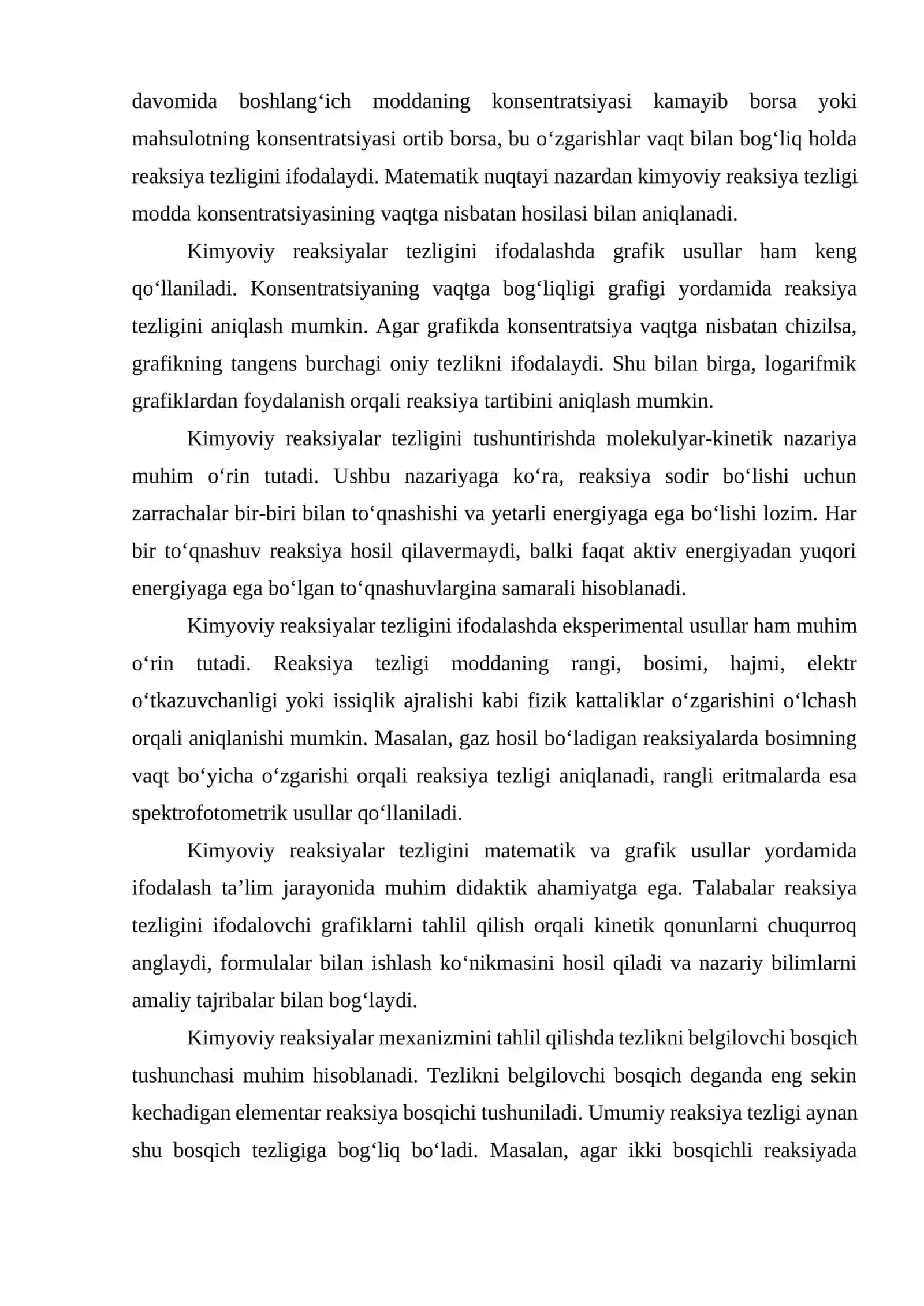 KIMYOVIY KINETIKA MAVZUSINI O‘QITISHDA INNOVATSION TA’LIM TEXNOLOGIYALARIDAN FOYDALANISH 3