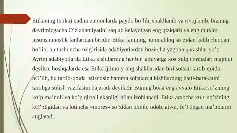 Etikafanining mohiyati 3