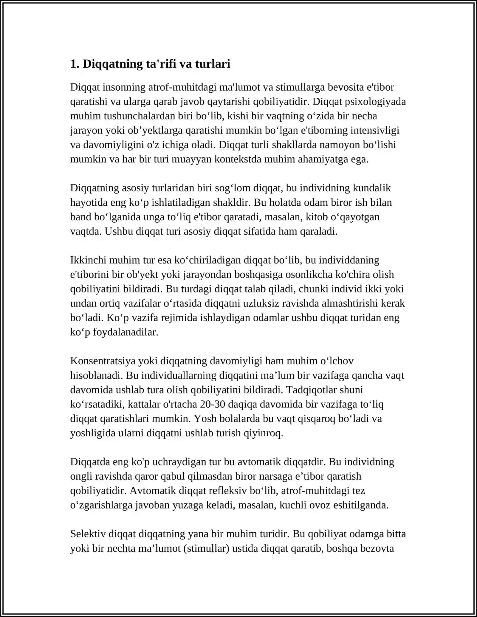 DIQQAT XUSUSIYATLARI DIAGNOSTIKASI 3