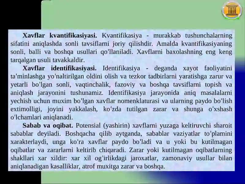 XAVFSIZLIK MUAMMOLARI. MIKROIQLIM SHAROITI VA UNING INSON FAOLIYATIGATA’SIRI 3