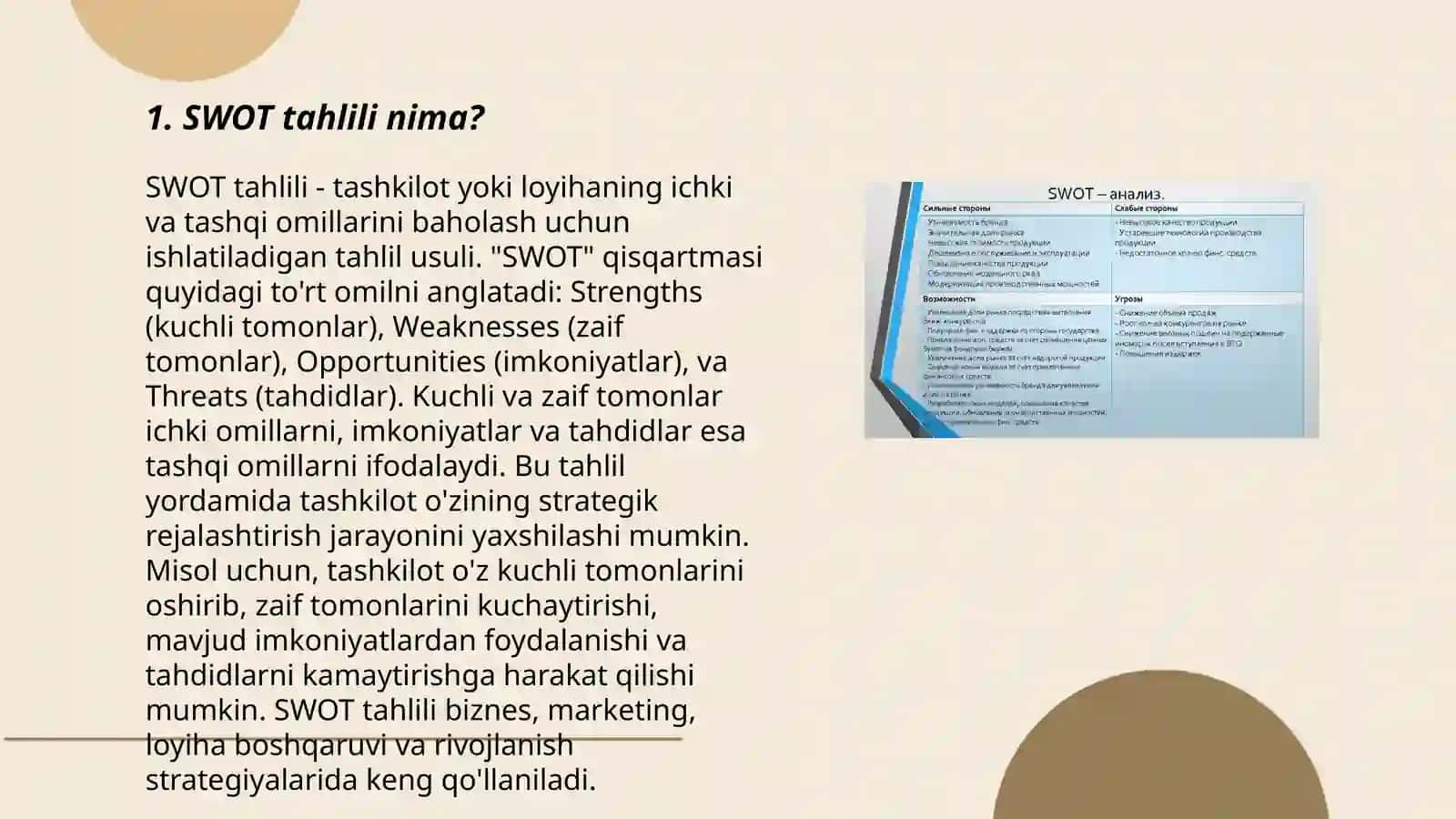 SWOT va PEST tahlili 3