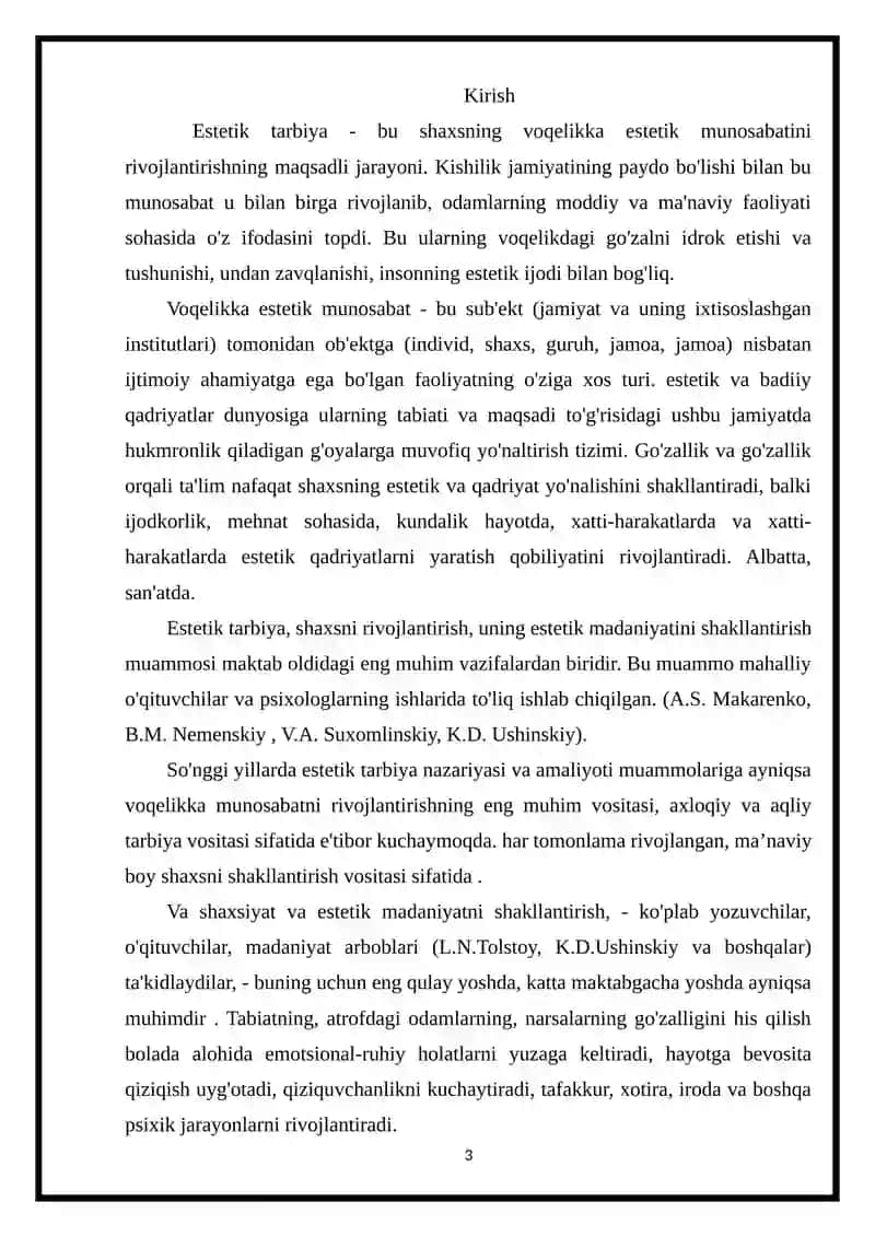 MAKTABGA TAYYORLOV (6YOSHDAN 7 YOSHGACHA ) GURUHDAGI BOLALARNING ESTETIK TARBIYASINI RIVOJLANISHIDAGI O‘ZIGA XOSLIGI 3