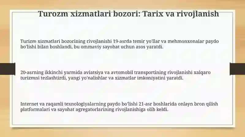 Turozm xizmatlari bozori 3