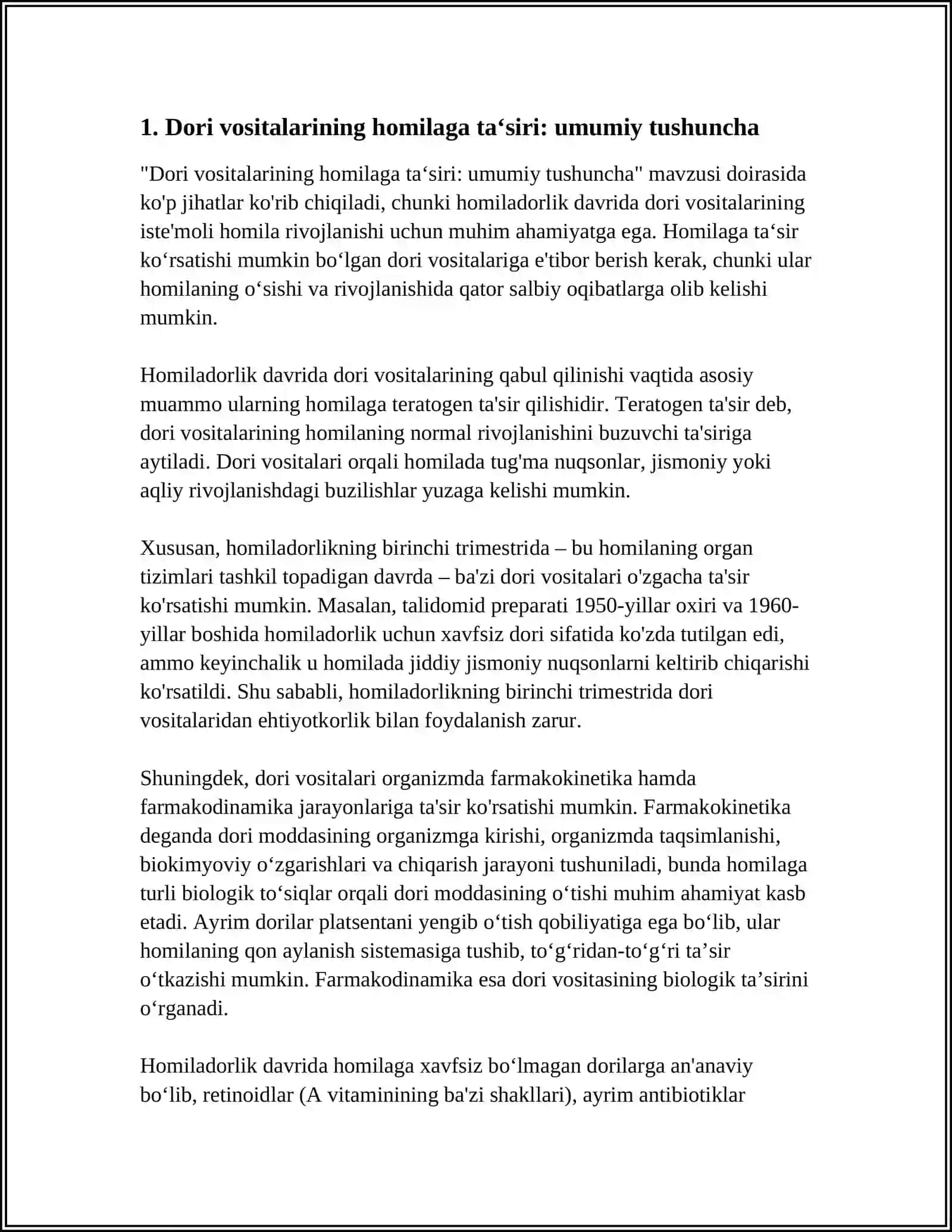 DORI VOSITALARINING HOMILAGA TA‘SIRI 3