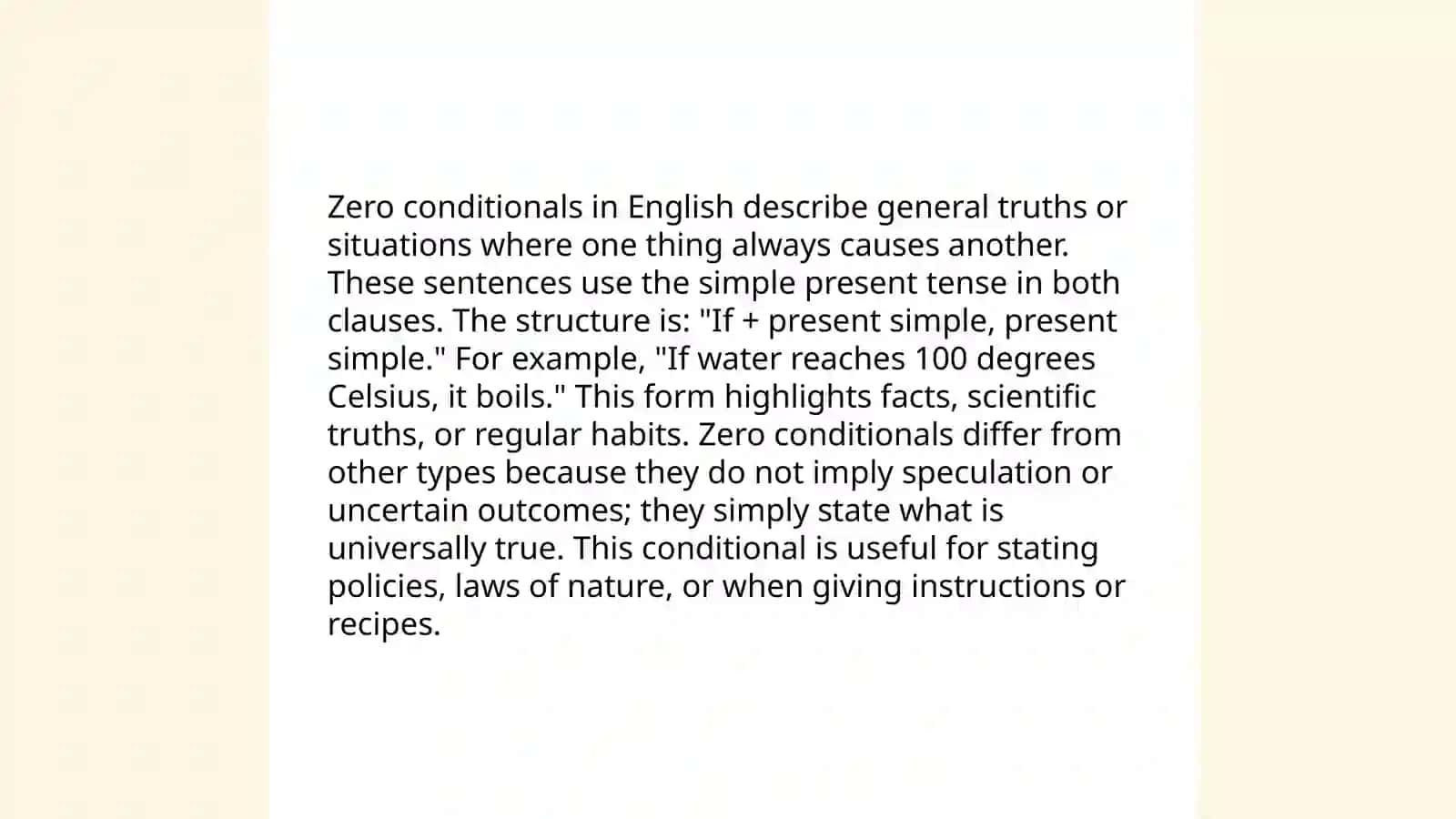 Zero Conditionals 3