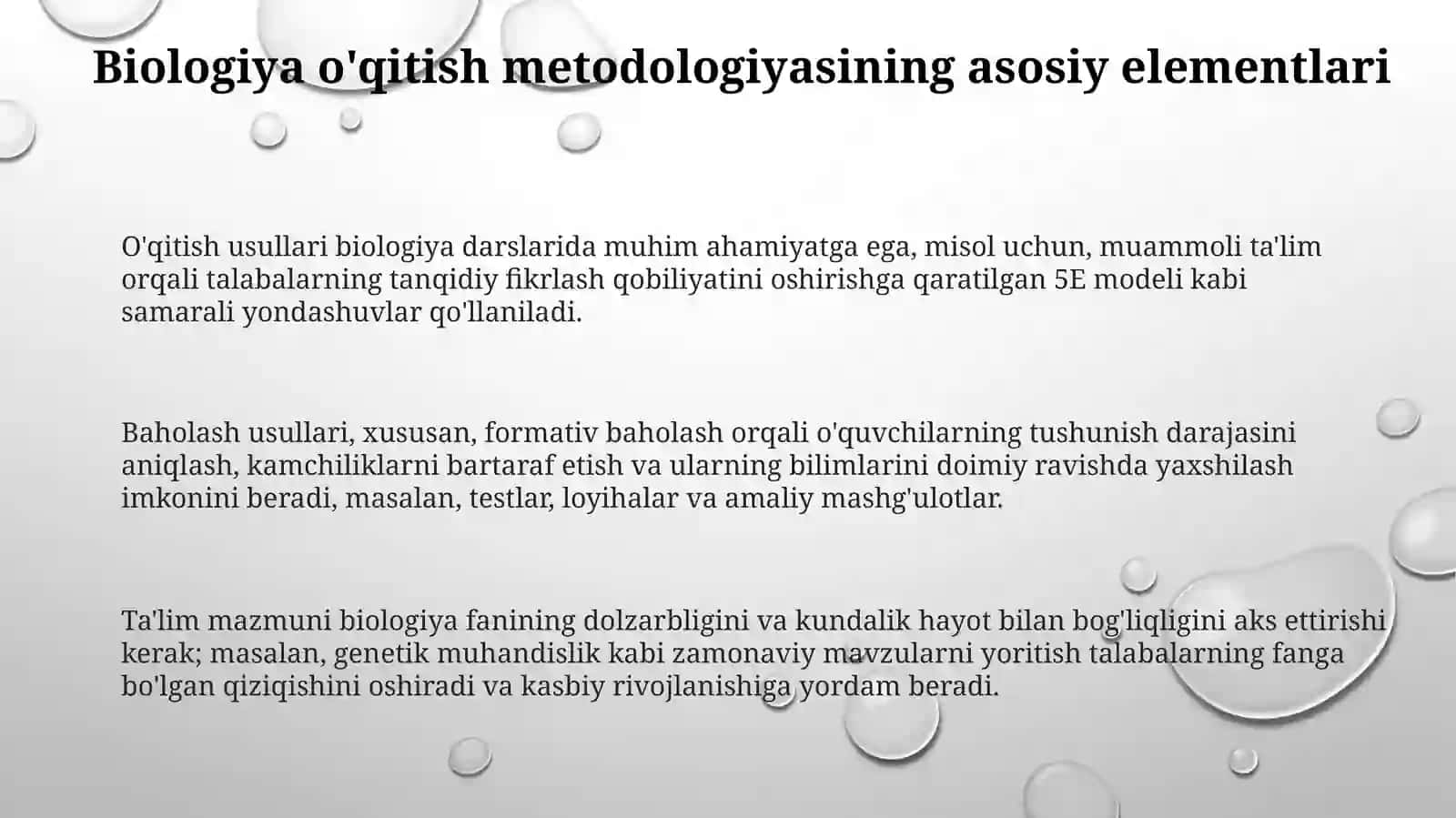 Biologiya o'qitish metodikasi 3