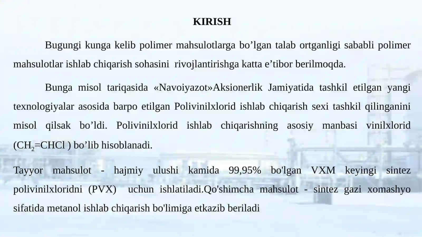 Yiliga100 000 tonna PVX ishlabchiqarish 3
