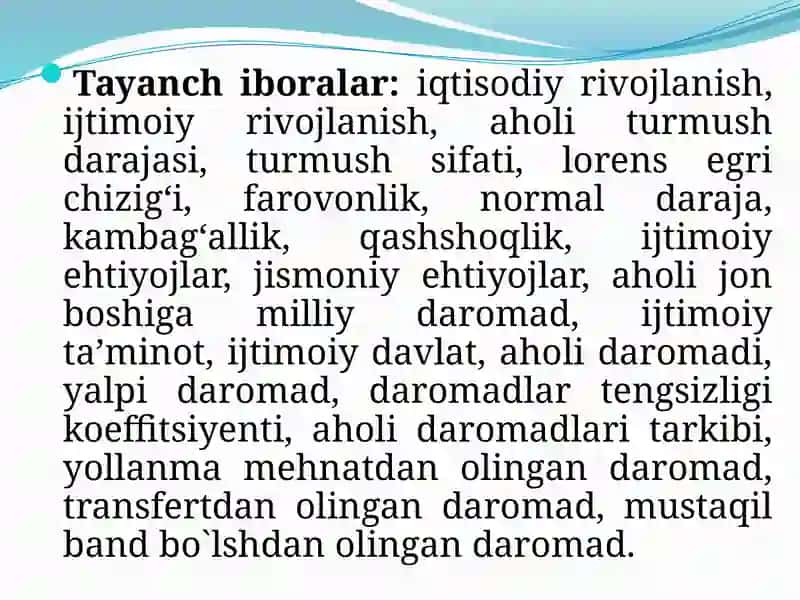 Aholi va mustahkam iqtisodiy o’sishning manbaalari 3