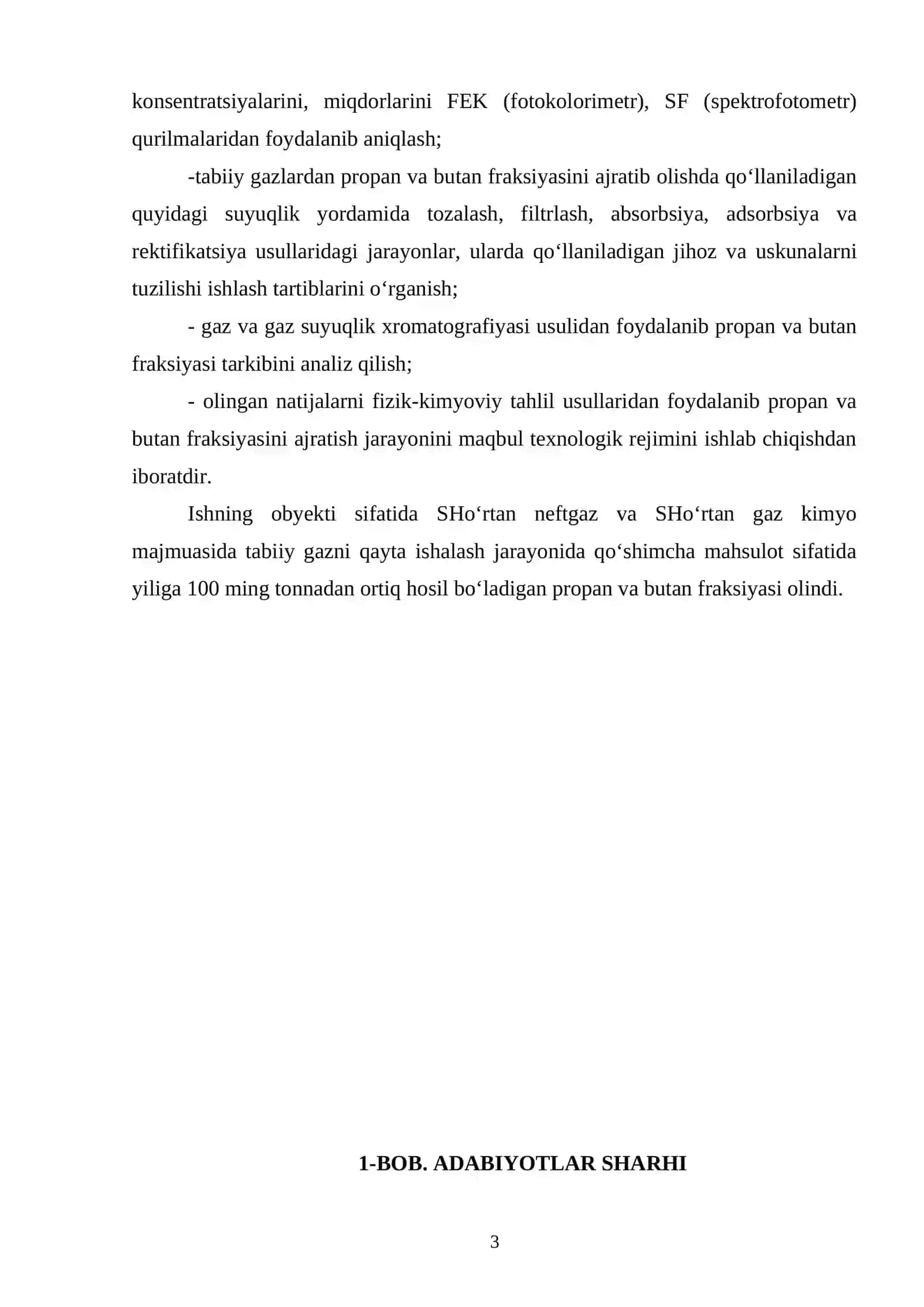 Tabiiy gazlardan propan va butan aralashmasini ajratib olish usullarini takomillashtirish 3