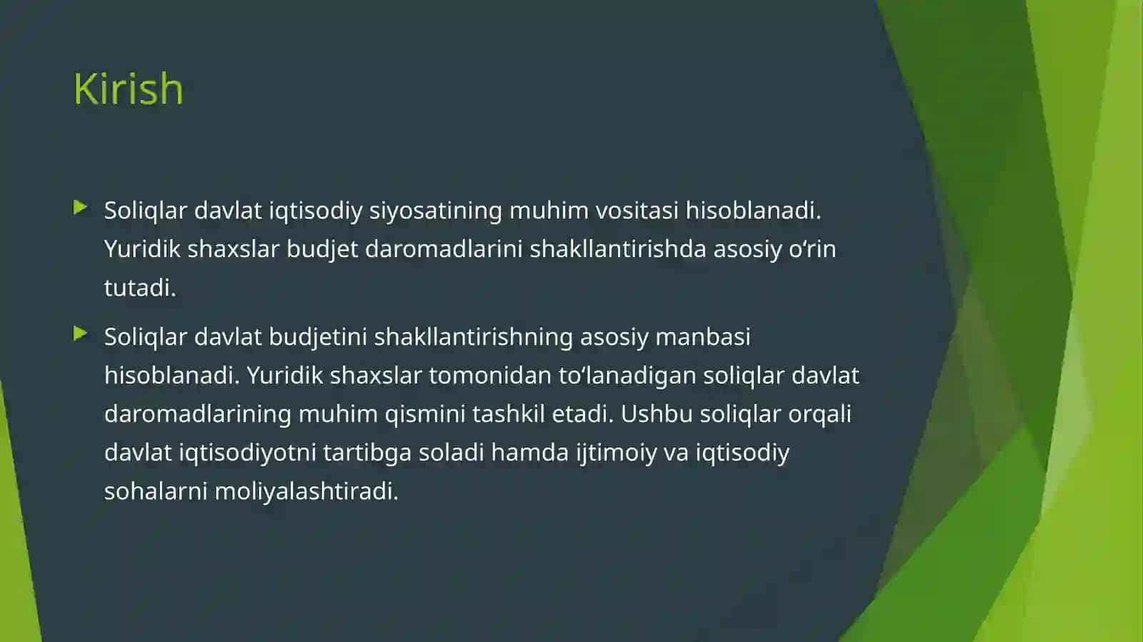 Yuridik shaxslar to‘laydigansoliqlarga umumiy tavsifnoma 3