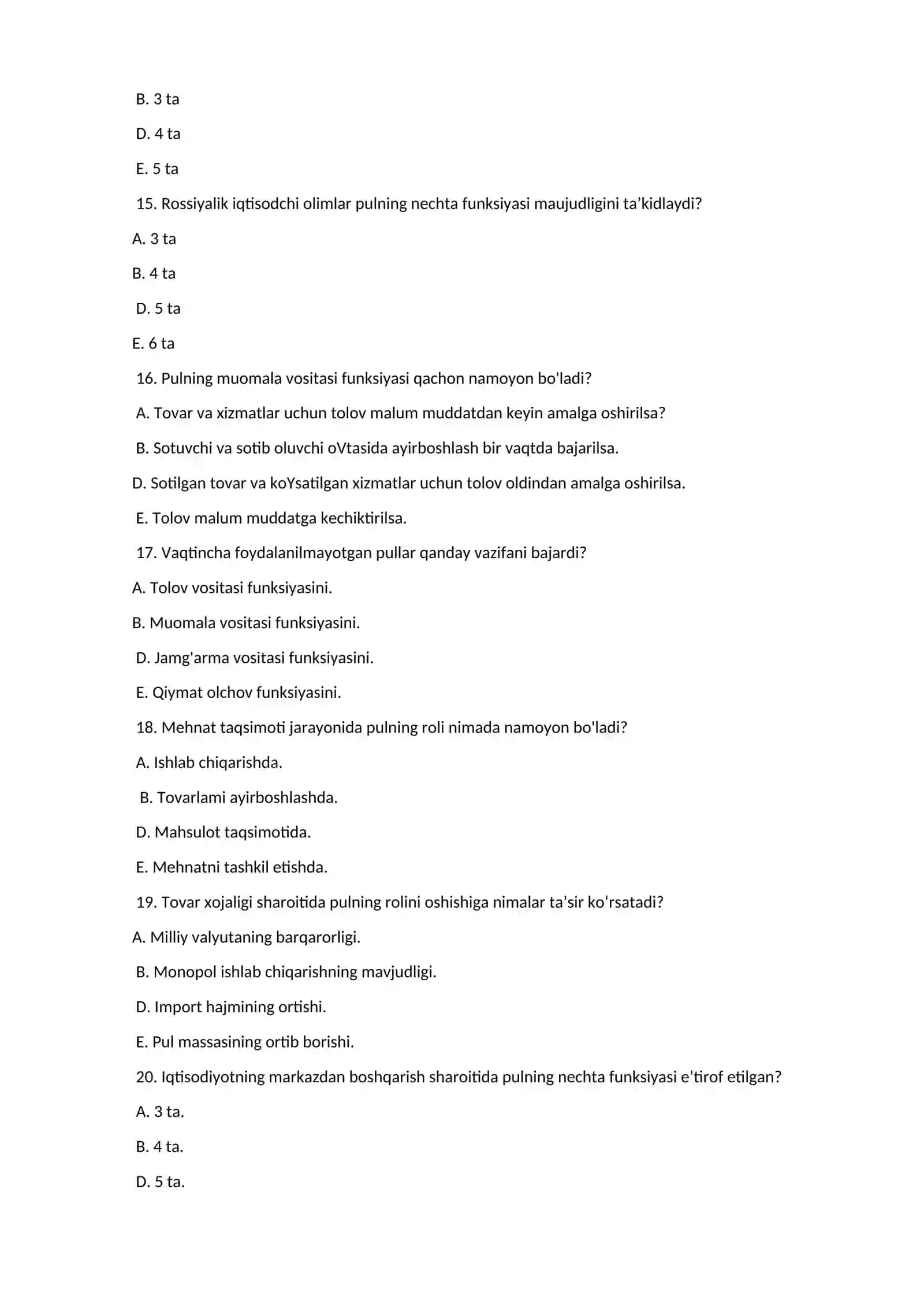 Pulning vujudga kelishi 3