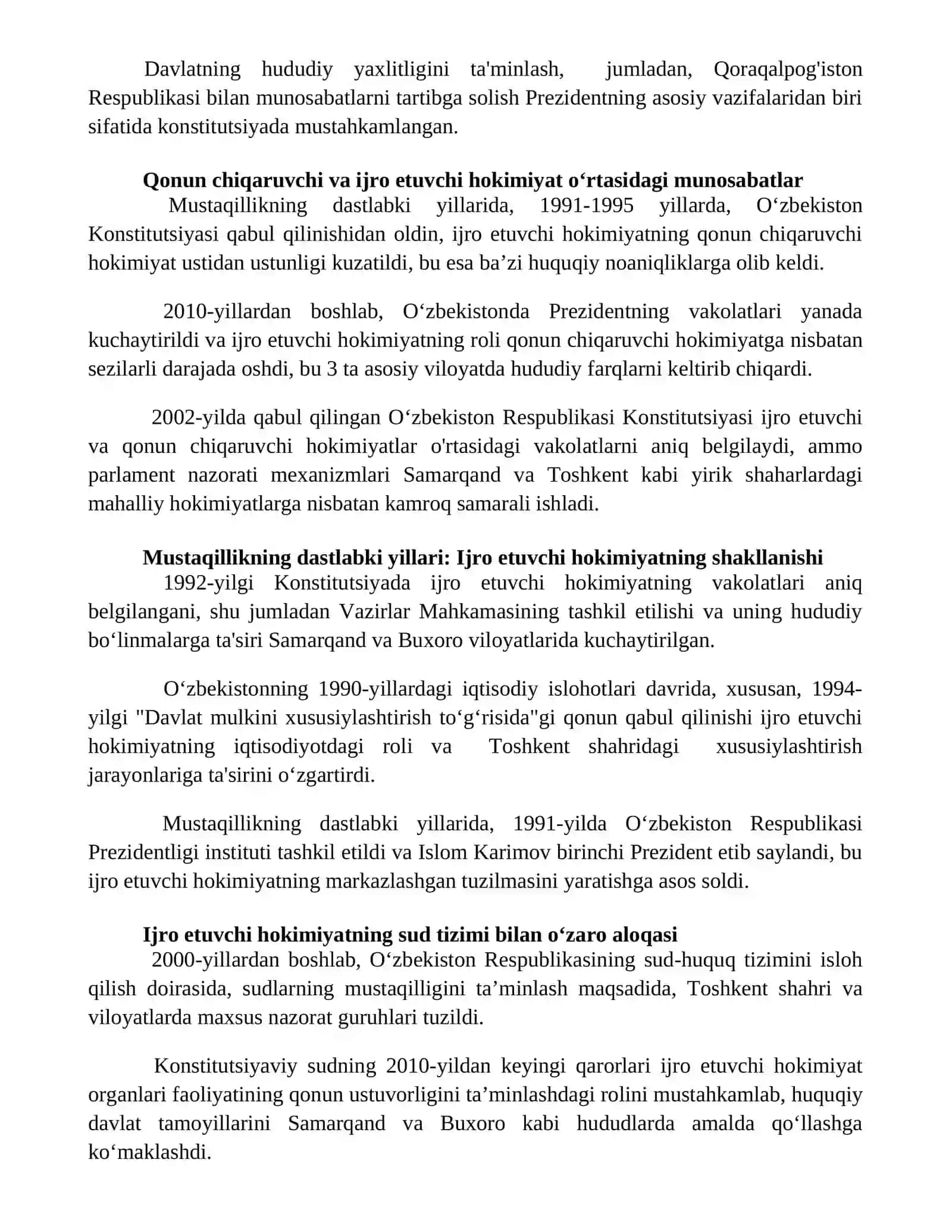 Янги Ўзбекистон Тарихи Мустақиллик йилларида ижро этивчи хокимятни ривожланиш тараққиёти 3