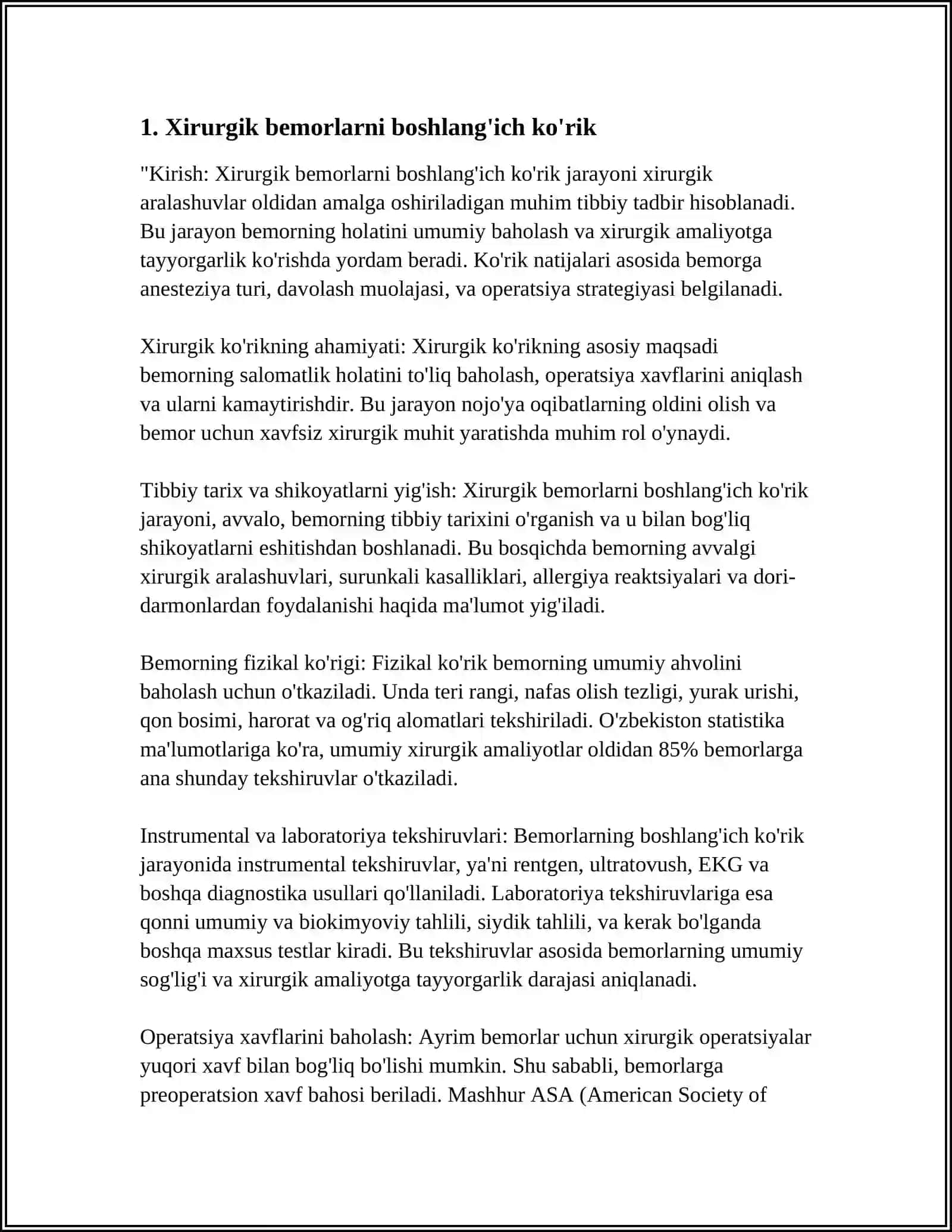 Xirurgik Bemorlarni Tekshirish 3