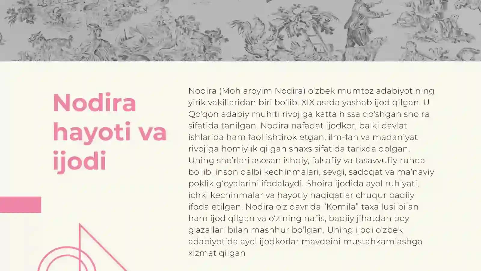 Mohlaroyim Nodira lirikasining janriy xususiyatlari 3