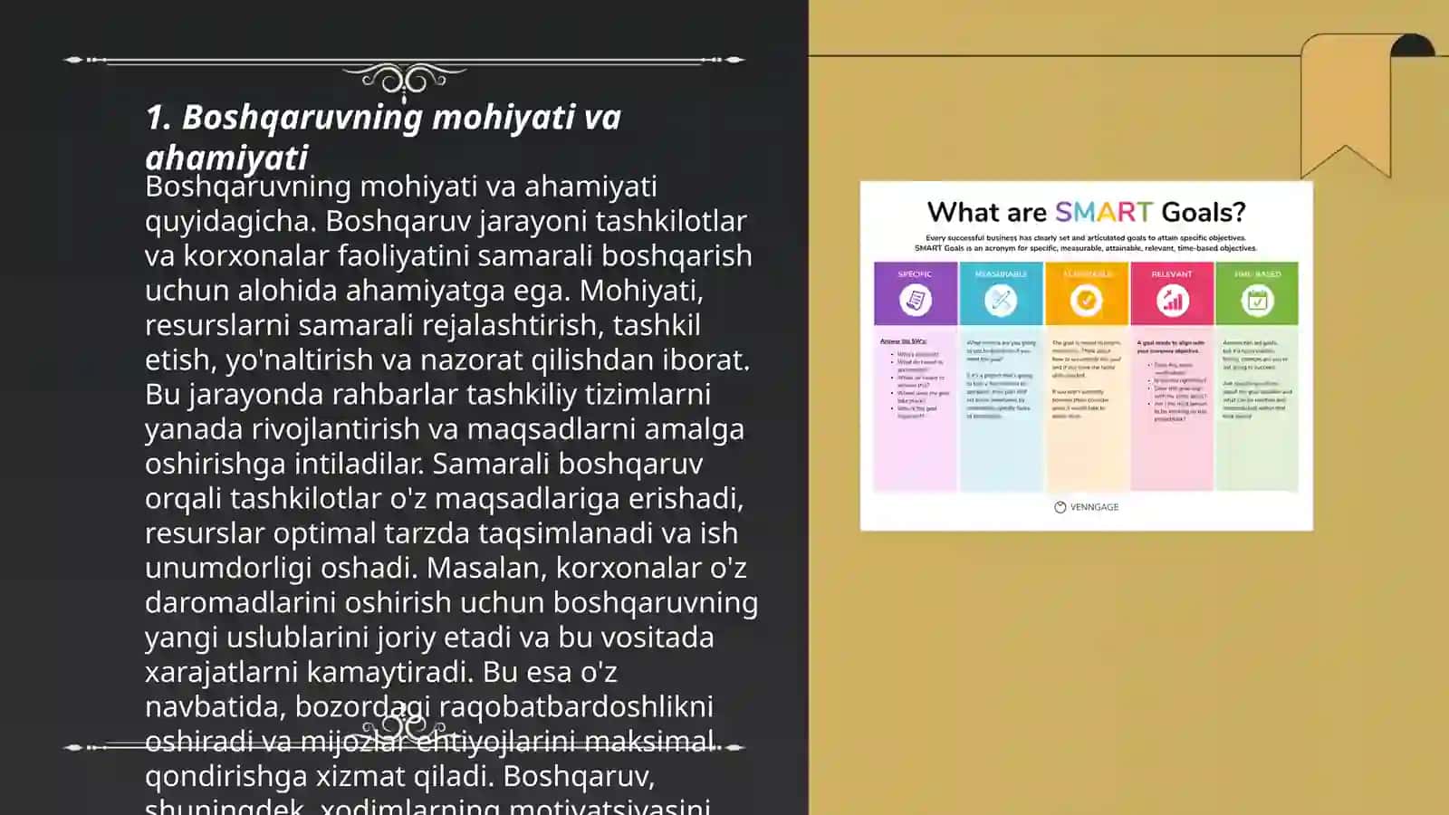 Menejmentning maqsadga erishish uchun boshqaruv faoliyati 3