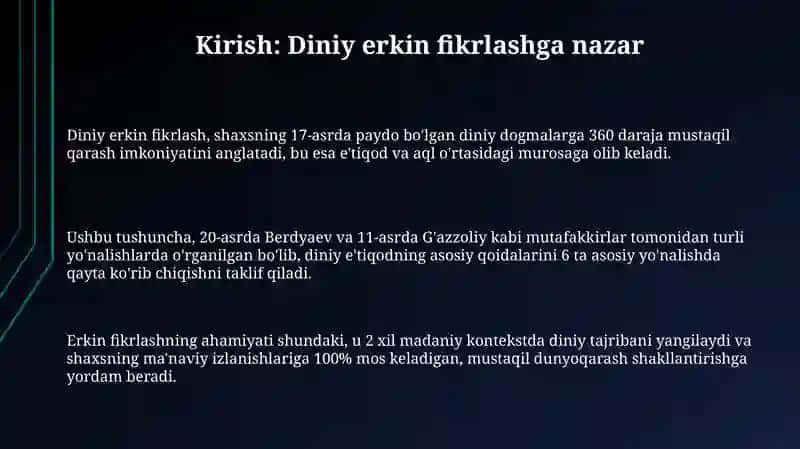 Din va hurfikrlik 3