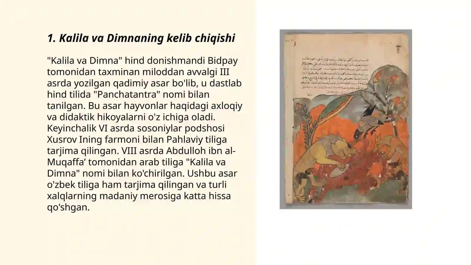 "Kalila va Dimna" rivoyatlari 3