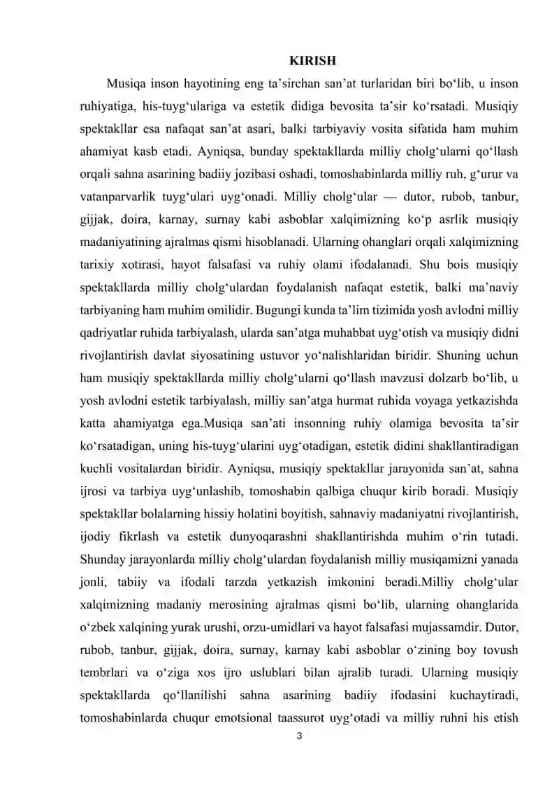 Musiqiy spektakllarda milliy cholg'ularni qo'llash 3