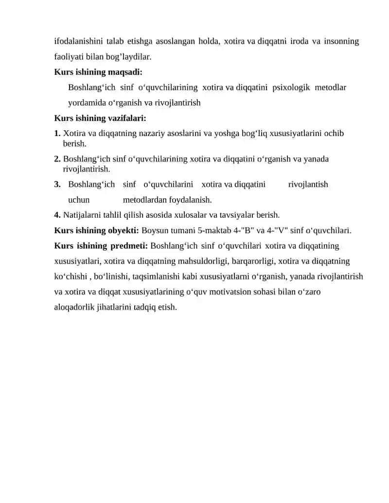 BOSHLANG’İCH SİNF O’QUVCHİLARI XOTIRA VA DIQQAT XUSUSIYATLARI TADQIQI 3