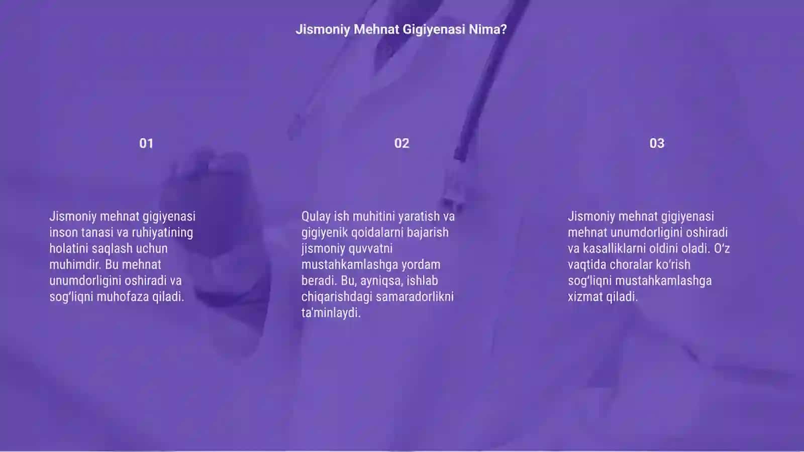 Jismoniy mehnat gigiyenasi va uning mehnat unumdorligiga taʼsiri 3
